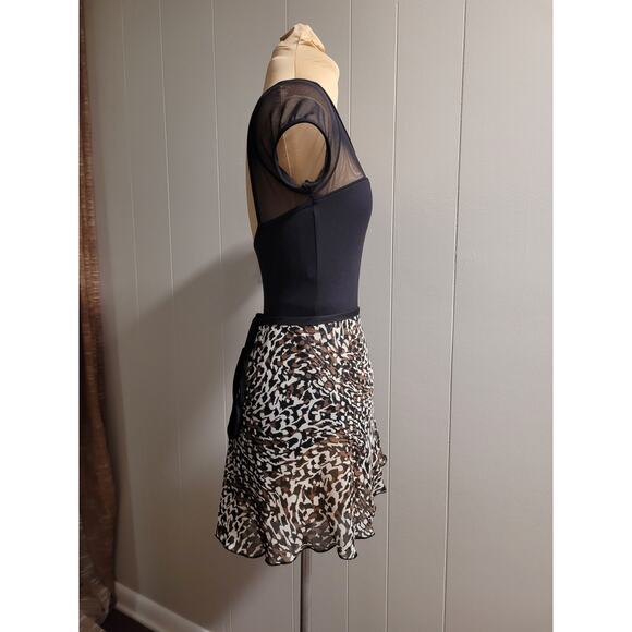 Jule Dancewear - Adult XL Leopard Print Ballet Wrap Skirt Chiffon Cotton Ribbons - Picture 2 of 7